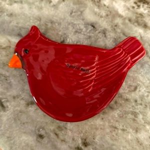Yule Tide Red Ceramic Cardinal Spoon Rest